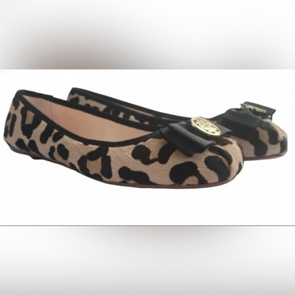 Kate Spade Calf Hair Leopard Print Flats with Black Bow. Size 7M - Picture 14 of 15
